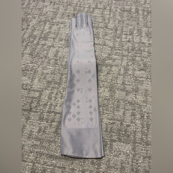 Semi Sheer Silver Mesh Opera Gloves - Picture 4 of 6